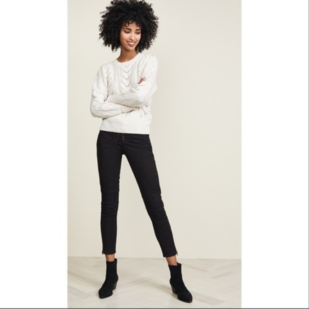 Joie Adorea Lace Up Moto Skinny Jeans, 28